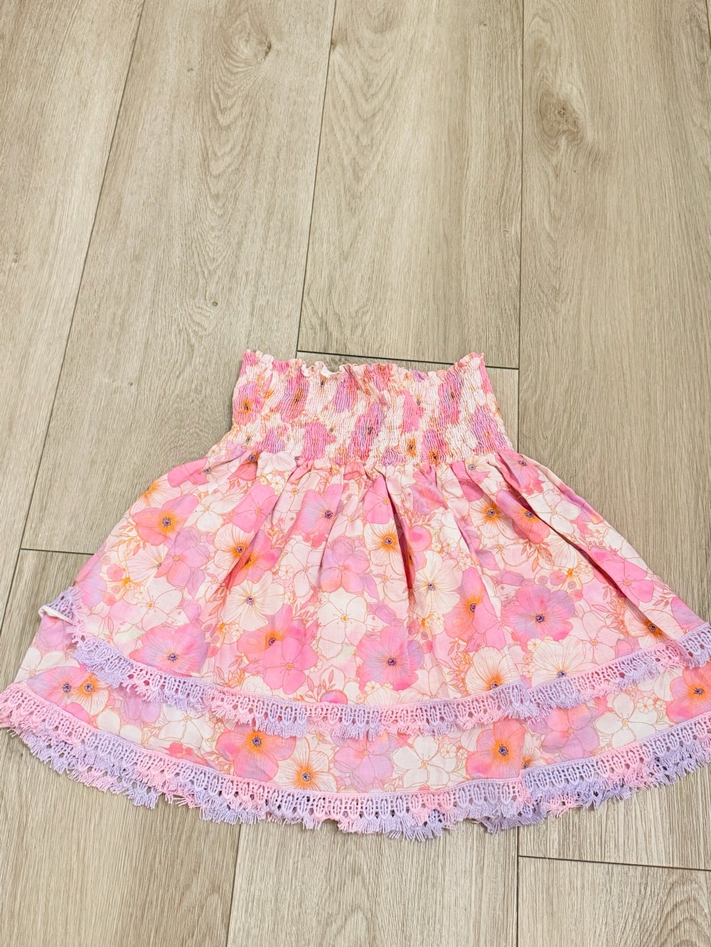 Peixoto Blush Pink Floral Smocked Skirt